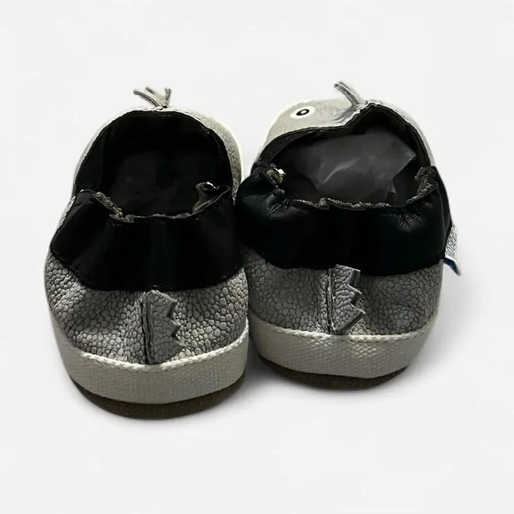 Robeez Men's Grey and White First-shoes-baby-shoes
